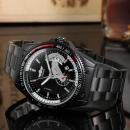 Ceas barbatesc sport, marca Winner, bratara negra din otel inoxidabil, rezistent la apa 3bar, mecanism automatic-mecanic, cu calendar + cutie cadou