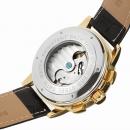 Ceas Forsining barbatesc automatic, curea din piele naturala neagra, ceas de top model 2018, stil fashion