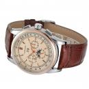 Ceas barbatesc Forsining cu Moon Phase (arata noapte/zi), curea din piele maro, mecanism automatic-mecanic, stil business + cutie cadou