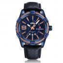 Ceas Naviforce barbatesc albastru, mecanism Quartz, curea din piele albastra, rezistent la apa 3Bar, rezsistent la zgarieturi, stil business + cutie cadou