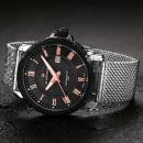 Ceas Naviforce, rezistent la apa 3Bar, mecanism Quartz, curea din otel inoxidabil, afisaj analogic, stil Fashion + cutie cadou