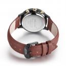 Ceas de dama Megir, rezistent la apa 3Bar, mecanism Quartz, curea din piele maro, afisaj analogic, calendar complet, cronometru, stil Fashion + cutie cadou