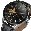 Ceas barbatesc Forsining, curea din piele neagra, mecanism automatic-mecanic, stil Business + cutie cadou