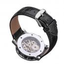 Ceas barbatesc Winner, schelet negru, curea din piele neagra, mecanism automatic-mecanic, stil Fashion + cutie cadou