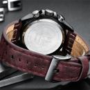 Ceas barbatesc Naviforce Sport, mecanism Quartz, curea din piele maro, rezistent la apa 3ATM(30m), calendar, alarma, afisaj digital si analogic