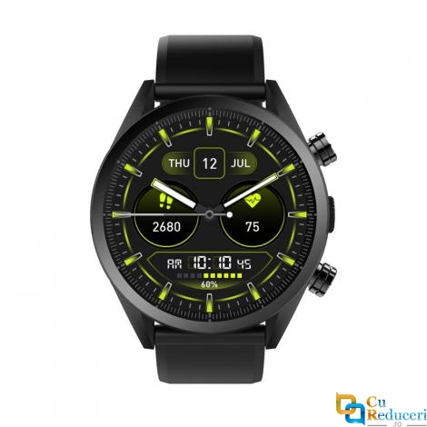 Ceas smartwatch Kingwear KC08, procesor Quad Core 1.25GHz, memorie 1G Ram + 16G ROM, display 1.39inch AMOLED cu touch screen, rezolutie 400 * 400 pixeli
