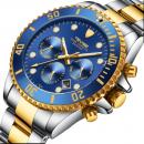 Ceas barbatesc Tevise, mecanism automatic, bratara din otel inoxidabil, rezistent la apa 3ATM, calendar complet + cutie cadou