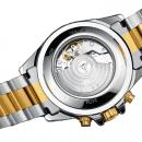 Ceas barbatesc Tevise, mecanism automatic, bratara din otel inoxidabil, rezistent la apa 3ATM, calendar complet + cutie cadou