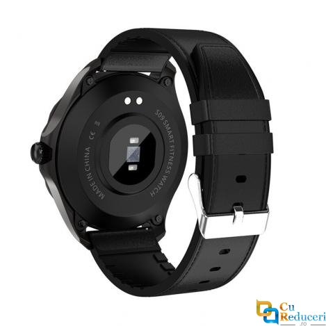Ceas smartwatch Kingwear S09, display 1.3 inch HD IPS cu touch screen, rezolutie 240 x 240 pixeli, baterie 200mAh, rezistent la apa IP68, functii de monitorizare a sanatatii