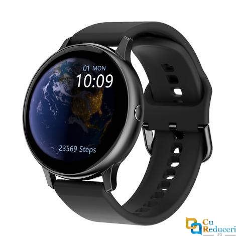 Ceas Smartwatch Kingwear DT88 pro negru, silicon, rezistent la apa IP67, 64KB Ram + 512KB ROM, display 1.3 inch HD cu touch screen, rezolutie 240 * 240 pixeli, capacitate baterie 180 mAh