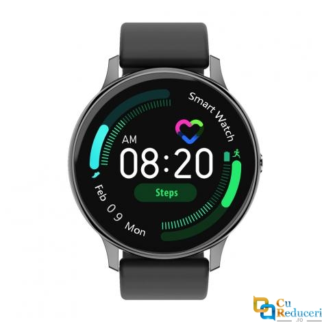 Ceas Smartwatch Kingwear DT88 pro negru, silicon, rezistent la apa IP67, 64KB Ram + 512KB ROM, display 1.3 inch HD cu touch screen, rezolutie 240 * 240 pixeli, capacitate baterie 180 mAh