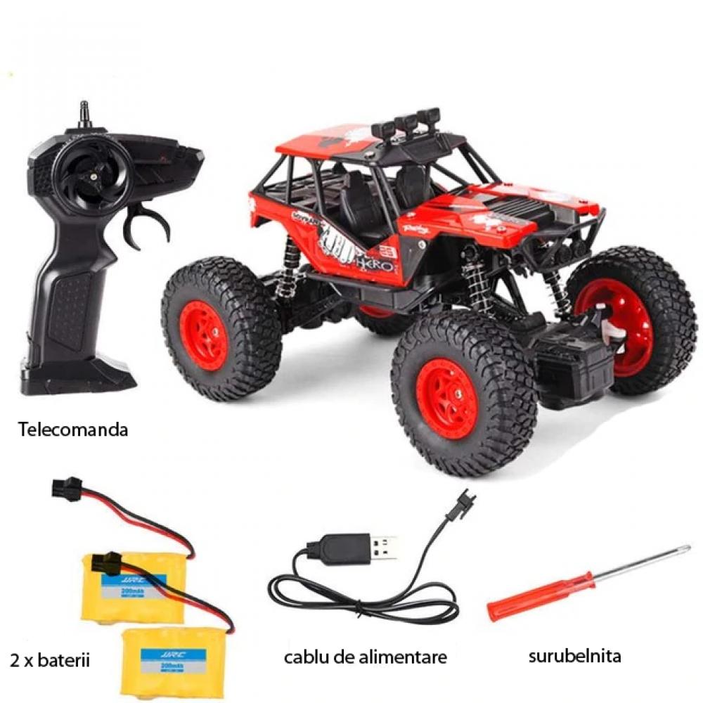 Masina cu telecomanda Q66 rosu, 2WD, 1:20, viteza maxima 10 km/h, 2 x acumulatore 3.6 V 350 mAh Li-Ion