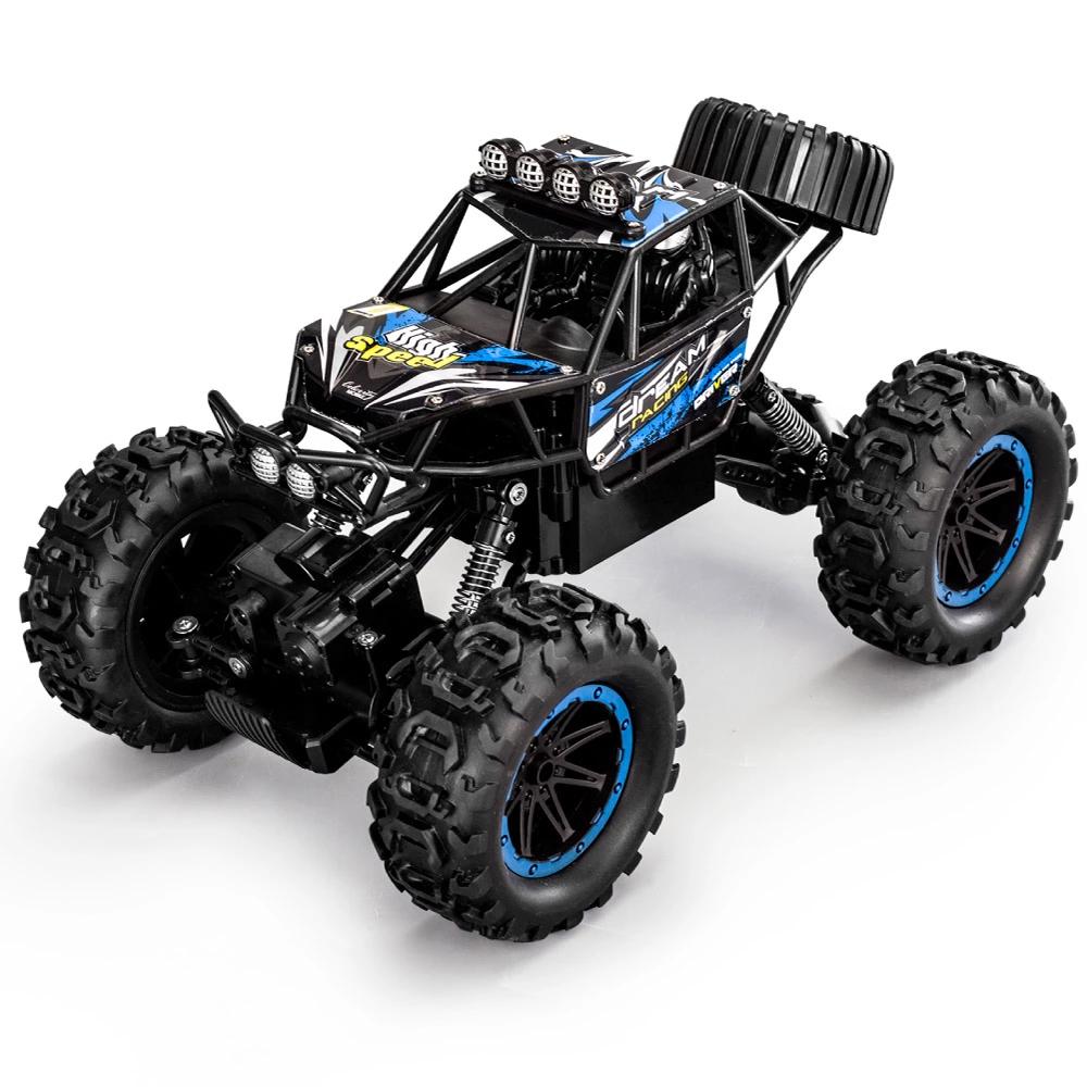 Masina cu telecomanda D846 albastra, 4WD, 1:14, viteza maxima 25 km/h, 2.4G, 2 x acumulatore 4.8 V 700 mAh Li-Ion 