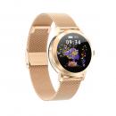 Ceas Smartwatch Kingwear LW10 Gold, rezistent la apa IP68, 64KB Ram + 512KB ROM, display 1.04 inch TFT cu touch screen, rezolutie 240 * 198 pixeli, capacitate baterie 130mAh