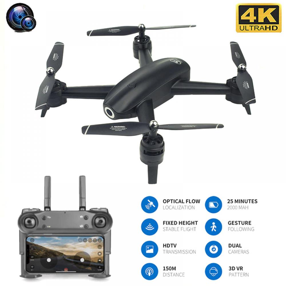 Drona CSJ S165 4K, 2 camere, wifi, buton de Return To Home, camera 4K HD cu transmisie live pe telefon, capacitate baterie: 3.7V 2000 mAh, autonomie zbor ~ 20 de minute
