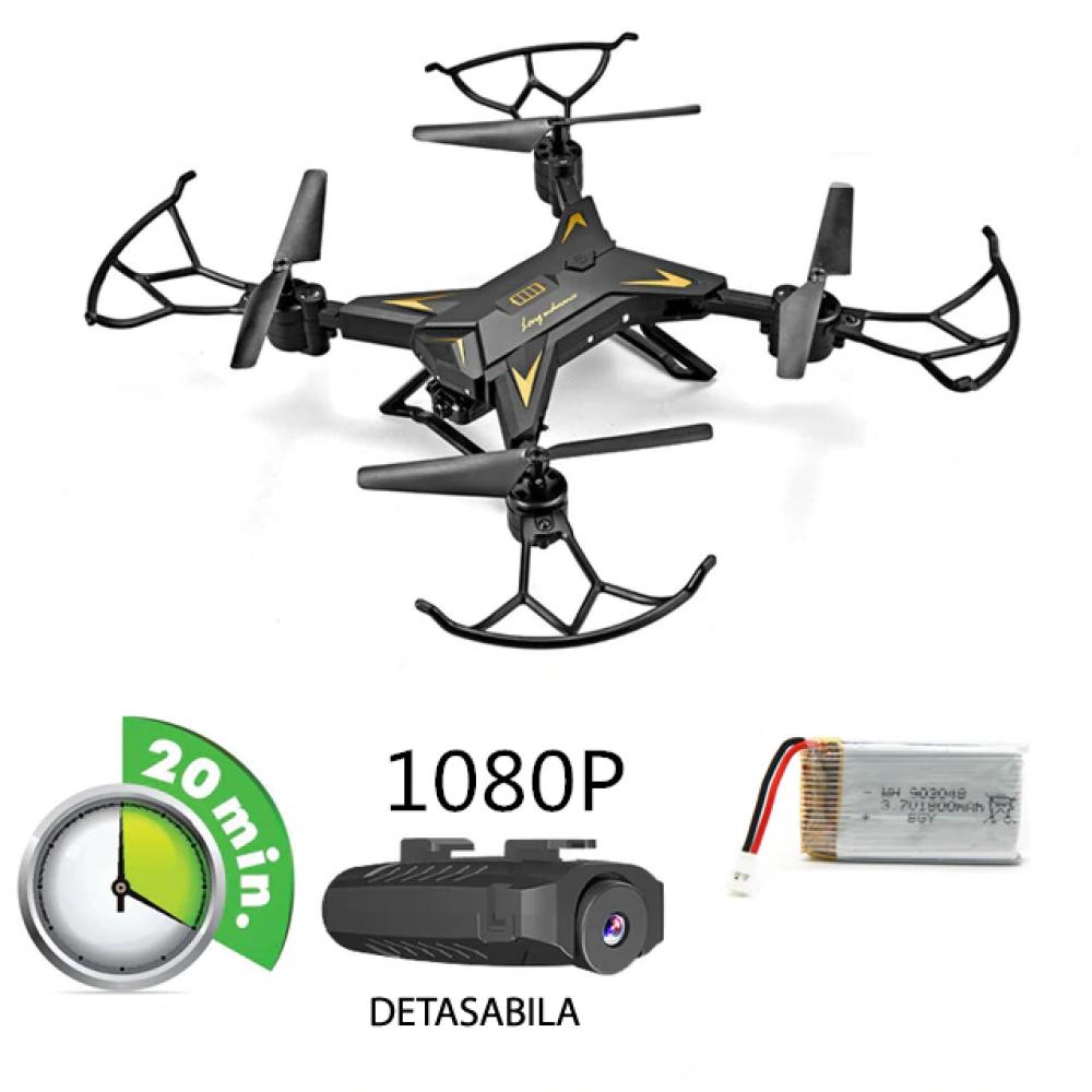 Drona Visuo KY601S 5MP HD, brate pliabile, buton de Return To Home, camera 1080P cu transmisie live pe telefon, capacitate baterie 3.7V 1800 mAh, autonomie zobor ~ 18-20 min
