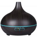 Umidificator de aer/Difuzor aromaterapie cu ultrasunete, 300ml, 7 efecte de lumina, cu telecomanda, lemn wenge
