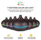 Umidificator de aer/Difuzor aromaterapie cu ultrasunete, 300ml, 7 efecte de lumina, cu telecomanda, lemn wenge