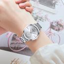 Ceas de dama Mini Focus argintiu, rezistent la apa 3Bar, mecanism Quartz, curea din otel inoxidabil, afisaj analogic, stil Fashion + cutie cadou