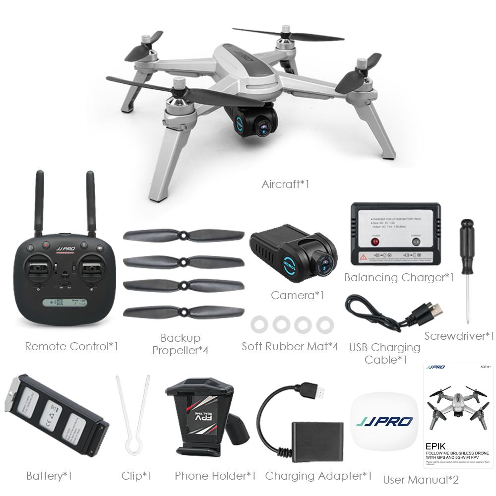 Drona profesionala JJRC X5P 4K GPS, WiFi 5G FPV, camera HD 4k, GPS Follow Me, motor fara perii, buton de return to home, baterie 7.4V 2420 mAh, autonomie zbor ~ 20 de minute