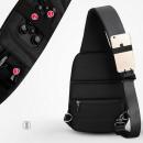 Rucsac/Ghiozdan Mark Ryden casual, cu o singura curea, port USB, full impermeabil, sistem antifurt, unisex, spatios, compatibil tableta 9.7, negru, potrivit pentru calatorie, scoala sau servici