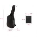 Rucsac/Ghiozdan Mark Ryden casual, cu o singura curea, port USB, full impermeabil, sistem antifurt, unisex, spatios, compatibil tableta 9.7, negru, potrivit pentru calatorie, scoala sau servici