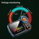 Modulator Fm, ecran mare color LCD 1.77, Bluetooth 5.0, suporta disc U si TF card, USB Mp3 Player, Aux, afiseaza tensiunea bateriei, Hands-free, incarcatare rapid QC 3.0