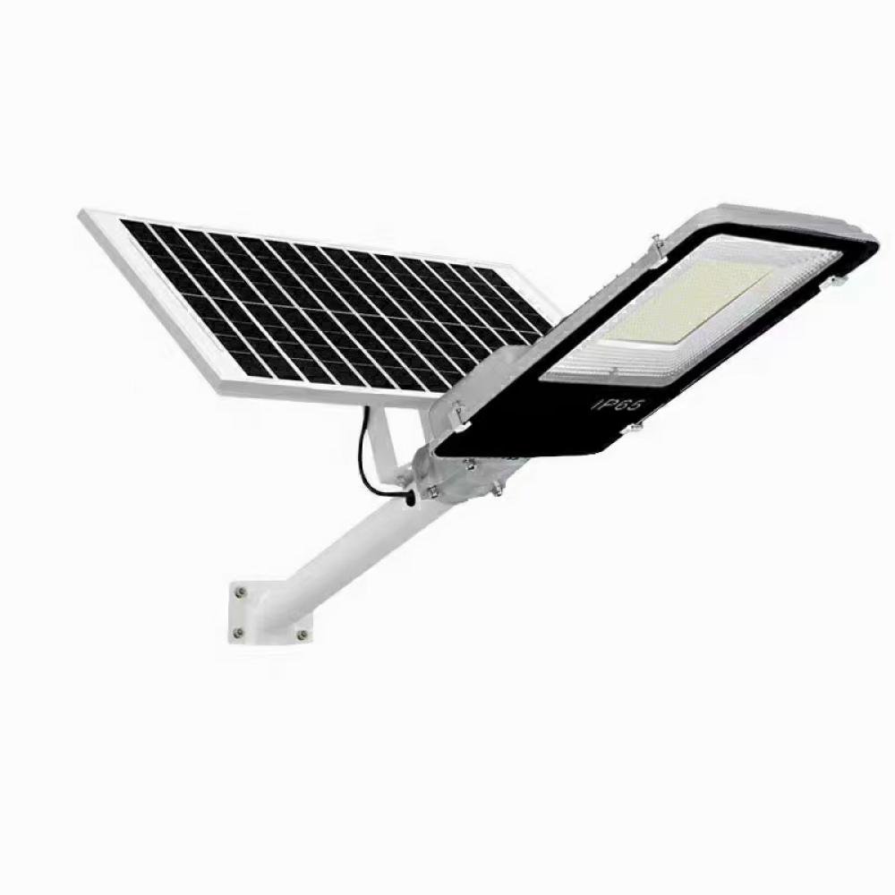 Set Proiector puternic cu 190 LED SMD putere de 150W + panou solar 20W 45x35cm + telecomanda cu functii multiple + baterii incluse, rezistent la apa IP65