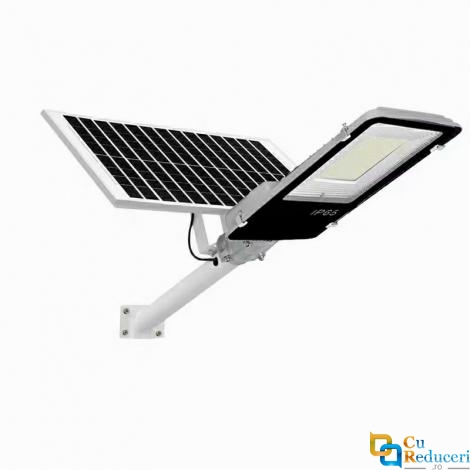 Set Proiector puternic cu 190 LED SMD putere de 150W + panou solar 20W 45x35cm + telecomanda cu functii multiple + baterii incluse, rezistent la apa IP65