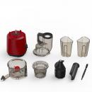Storcator de fructe si legume cu melc, 240W, 65 RPM, antipicurare, recipient suc 700 ml, recipient pulpa 700 ml, functie reverse, presare la rece, tub alimentare 7.6 cm, rosu