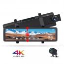 Camera auto oglinda retrovizoare, 12 inch IPS Full Touch Screen, WDR, 4K 3840 x 2160P Ultra HD Sony IMX415 camera fata, 1920 x 1048P camera fata, inregistrare dubla fata unghi 170 ° / spate unghi 150 °, 30fps, senzor coliziune, GPS, detectare miscare, detector radar WiFi, monitorizare parcare, inregistrare bucla