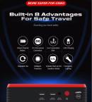 Acumulator extern pornire auto / Jump Starter 12 V cu compresor 2V/120W, curent de pornire 300 A, curent maxim 600 A, capacitate 14000 mAH, lanterna 