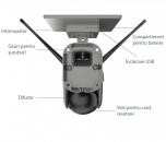 Camera de supraveghere solara, 4G, HD 4MP - 2560 x 1440, unghi de rotire orizontal de 355˚, unghi de rotire vertical de 120˚, rezistenta la apa, campacitate baterie 14400 mAh, panou solar 8W monocristalin