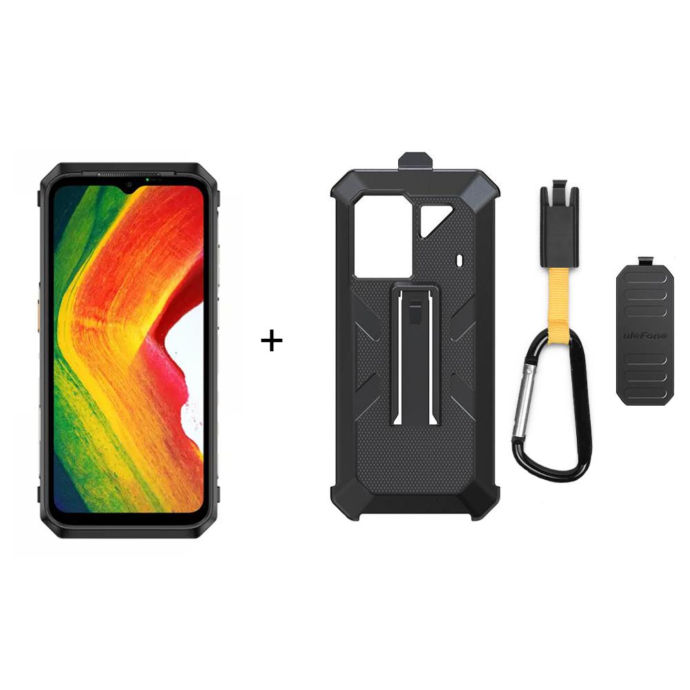 Telefon mobil Ulefone Power Armor 18 5G, Display FHD+ de 6,58 inch, 120 Hz, 1080x2408, Memorie RAM: 12GB + 5GB, ROM: 256GB, Android 12, Dimensity 900, NFC, IP68, Baterie 9600 mAh, Dual SIM, Negru, Rezistent la apa, praf si socuri, Carcasa de protectie mul