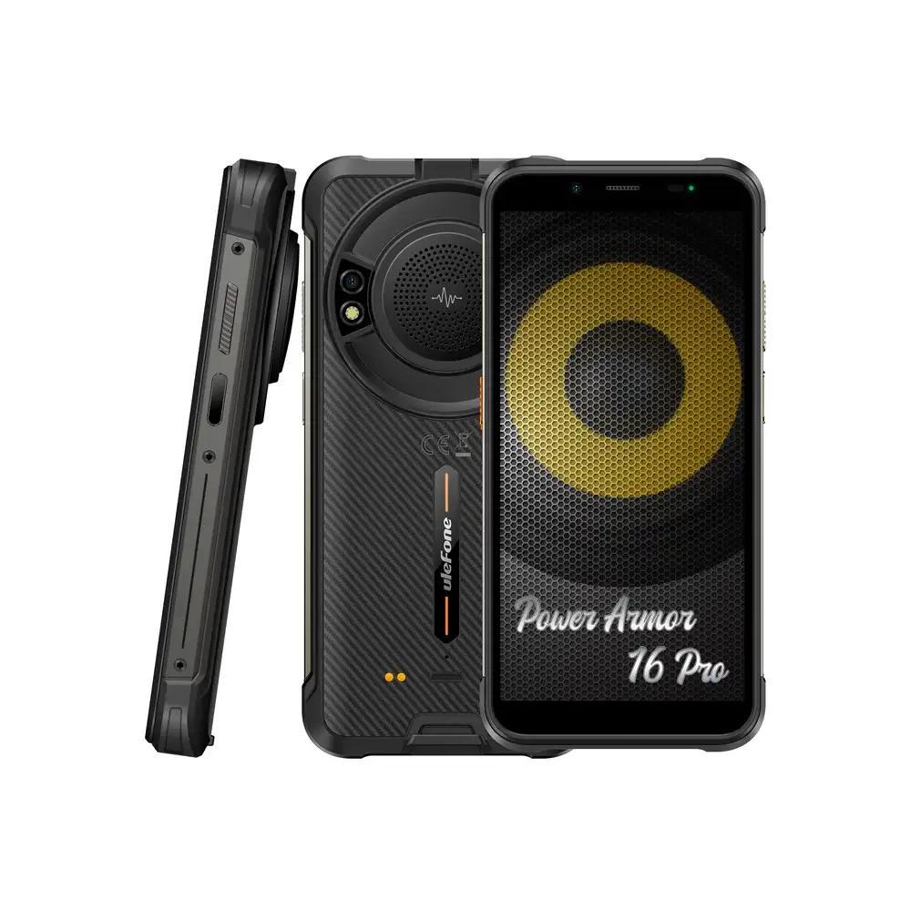 Telefon mobil Ulefone Power Armor 16 Pro, 4G, 4GB RAM, 64GB ROM, baterie 9600 mAh, Android 12, ecran 5.93 inch, dual SIM, impermeabil, carcasa de protectie inclusa, negru