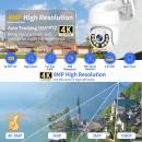 Camera de supraveghere WIFI, 8MP, 4K Ultra HD, 5X Zoom, Exterior/interior, Night Vision Color, Leduri lumina, Alarma, Comunicare Bidirectionala, Stocare Card saau Cloud, Senzor miscare, Alb