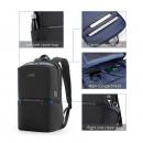 Rucsac business, Kingsons, compatibil cu laptop 15.6 inch si tableta de 11 inch, impermeabil, port USB, antifurt, rezistent la socuri, suport ochelari, negru