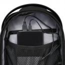 Geanta pentru umar/piept Mark Ryden, cu o singura curea, full impermeabila, Port USB, sistem antifurt, eleganta si practica, unisex, spatioasa, compatibila cu tableta 11 inch, neagra