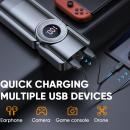 Acumulator extern pornire auto / Jump Starter 12 V cu compresor 150 PSI, curent de pornire 1200 A, curent maxim 2500 A, capacitate 20000 mAh, lanterna 