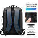 Rucsac/Ghiozdan, MingLu, compatibil cu laptop 15.6 inch si tableta 7.9 inch, extensibil 19-29L, port USB, impermeabil, unisex, spatios, calatorie, scoala sau servici, negru