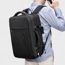 Rucsac multifunctional, MingLu, compatibil cu laptop 17 inch si tableta 7.9 inch, extensibil 20-39L, port USB, impermeabil, unisex, spatios, pelerina inclusa, negru