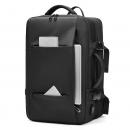 Rucsac/Ghiozdan MingLu pentru laptop 17.3 inch, extnsibil 30-47L, port USB, impermeabil, spate ventilat, unisex, spatios, calatorie, scoala sau servici, negru