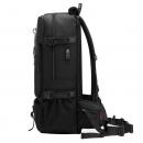 Rucsac pentru drumetii, MingLu, port USB, impermeabil, ergonomic, extensibil 56-77, 3 modalitati de purtare, unisex,  negru