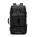 Rucsac pentru drumetii, MingLu, port USB, impermeabil, ergonomic, extensibil 56-77, 3 modalitati de purtare, unisex,  negru