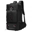 Rucsac pentru drumetii, MingLu, port USB, impermeabil, ergonomic, extensibil 56-77, 3 modalitati de purtare, unisex,  negru