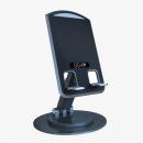 Suport rotativ pentru telefon mobil sau tableta, pliabil si reglabil, Unihertz, rotativ la 360 de grade, anti-alunecare, pentru masa sau birou, material aliaj de aluminiu, metal si silicon, negru