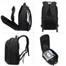 Rucsac Ozuko, compatibil cu laptop 15.6 inch, material oxford impermeabil, 28 L, structura multi divizata, 46x18x32 cm, negru