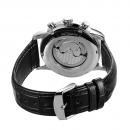 Ceas barbatesc Forsining, business, calendar, mecanism automatic-mecanic, curea din piele ecologica neagra, afisaj pentru rezerva de putere