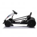 Kart electric, viteza maxima 13km/h, pentru copii 2-13 ani, motor 2x60W, baterii 2 x 12V7Ah, greutatea maxima suportata 80kg, telecomanda, claxon, muzica, USB, Bluetooth, alb
