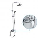 Coloana de dus cu 3 functii, Momali, material corp principal din alama si maner din zinc, sistem de control al apei, design modern, culoare crom